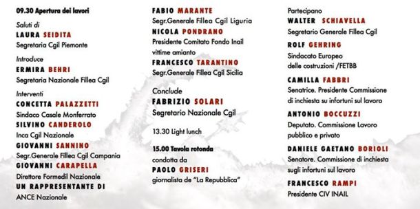 programma conv FILLEA amianto torino