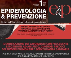 epidemiologia e prevenzione Atti convegno Bepi Ferro 2014