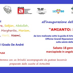 “Amianto: si deve sapere!”: 18 gennaio 2020 inaugurazione installazione artistica sulle OGR, di ARTECITTA’ realizzata dai ragazzi/e della 2^B scuola “De&nbsp;Andrè”