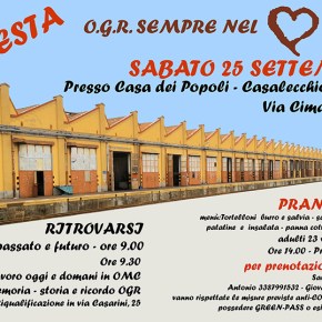 7^ FESTA O.G.R. : Sabato 25 settembre c/o Casa dei Popoli – RITROVARSI FRA PASSATO E FUTURO con AFeVA&nbsp;ER