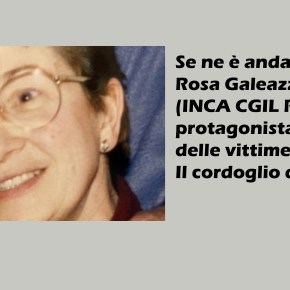 Rosa Galeazzi impegnata per anni a tutelare le vittime dell’amianto a Reggio Emilia (INCA CGIL) ci ha lasciato: le condoglianze di AFeVA&nbsp;ER