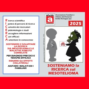 AFeVA ER – Tesseramento 2025: un augurio per il nuovo anno – AMIANTO: sosteniamo la ricerca sul&nbsp;mesotelioma